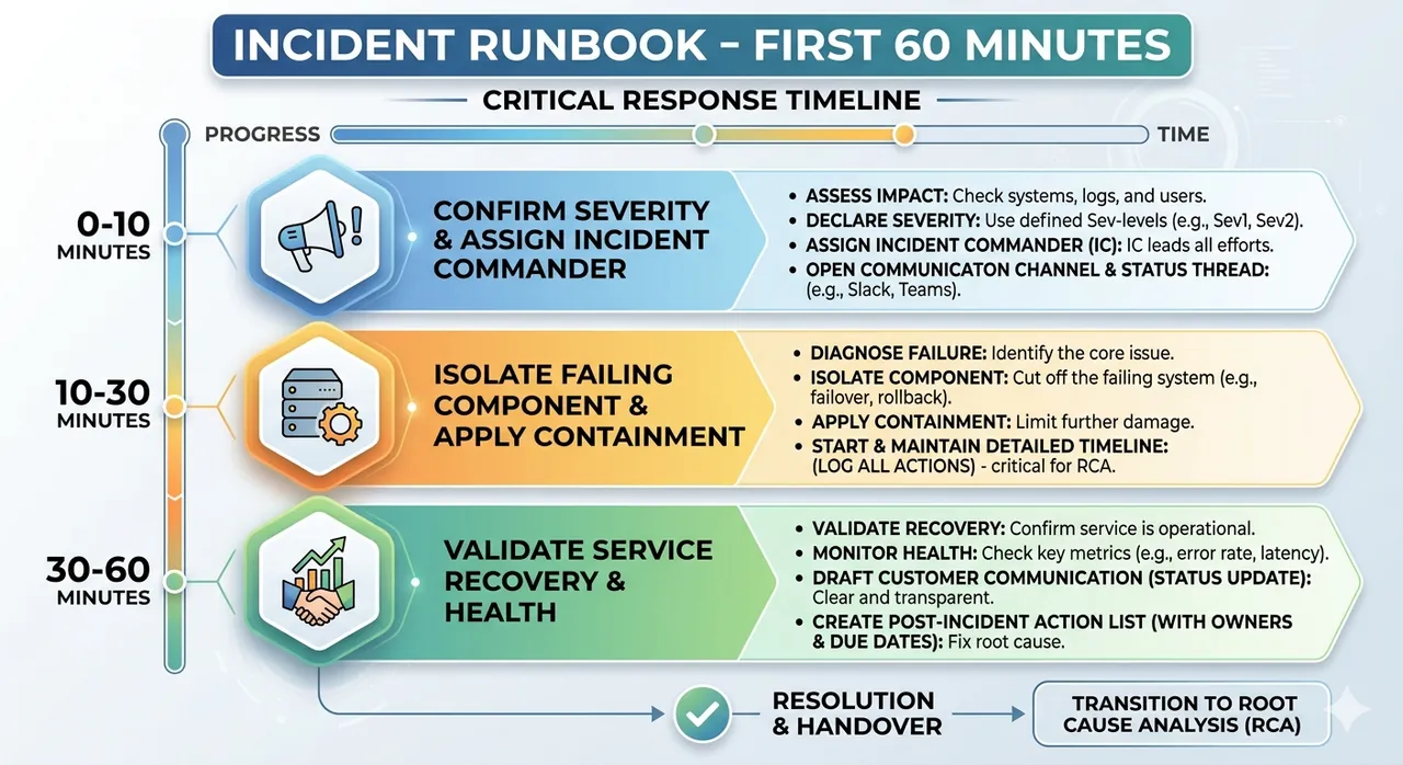 Incident Runbook - First 60 Minutes